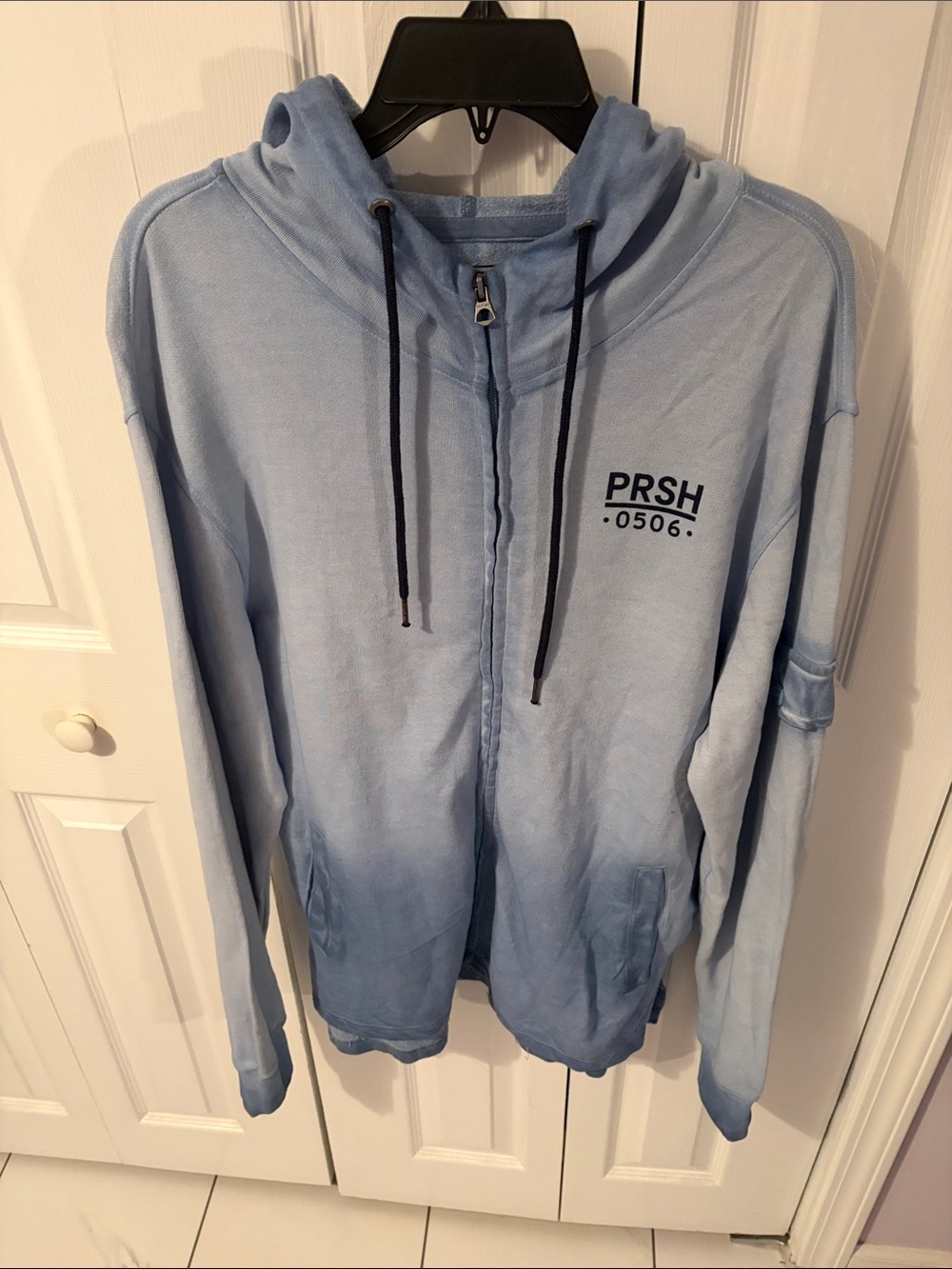 Men’s- PRSH Light Blue Zip-Up Hoodie